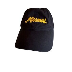 Missouri Tigers Black Yellow Embroidered Script Baseball Cap Hat Women's